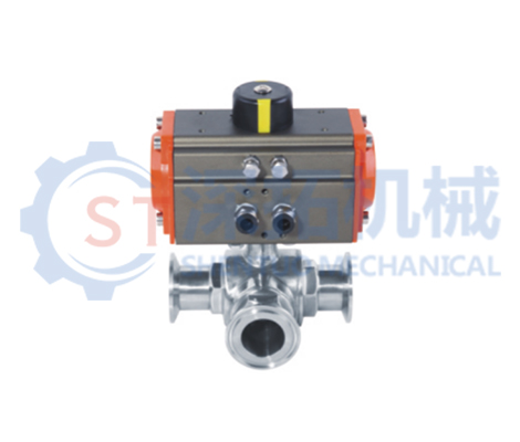 衛生級氣動快裝三通球閥Q684F-16P